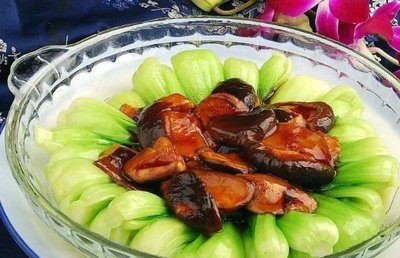 Braised Mushrooms with Bok Choy